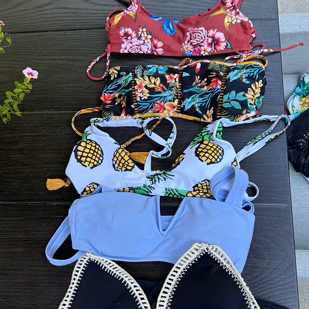 Swim suit tops from Victoria secret, no boundaries, time & tru,aerie